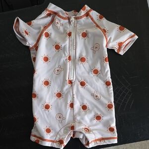 Disney Kids Rashguard - Orange and White. EUC Size 3-6 Month